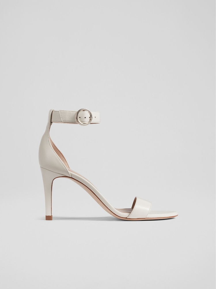 LK Bennett Natural Ivy Leather Single Strap Sandals - Image 1 of 4