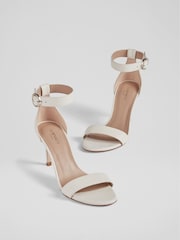 LK Bennett Natural Ivy Leather Single Strap Sandals - Image 3 of 4