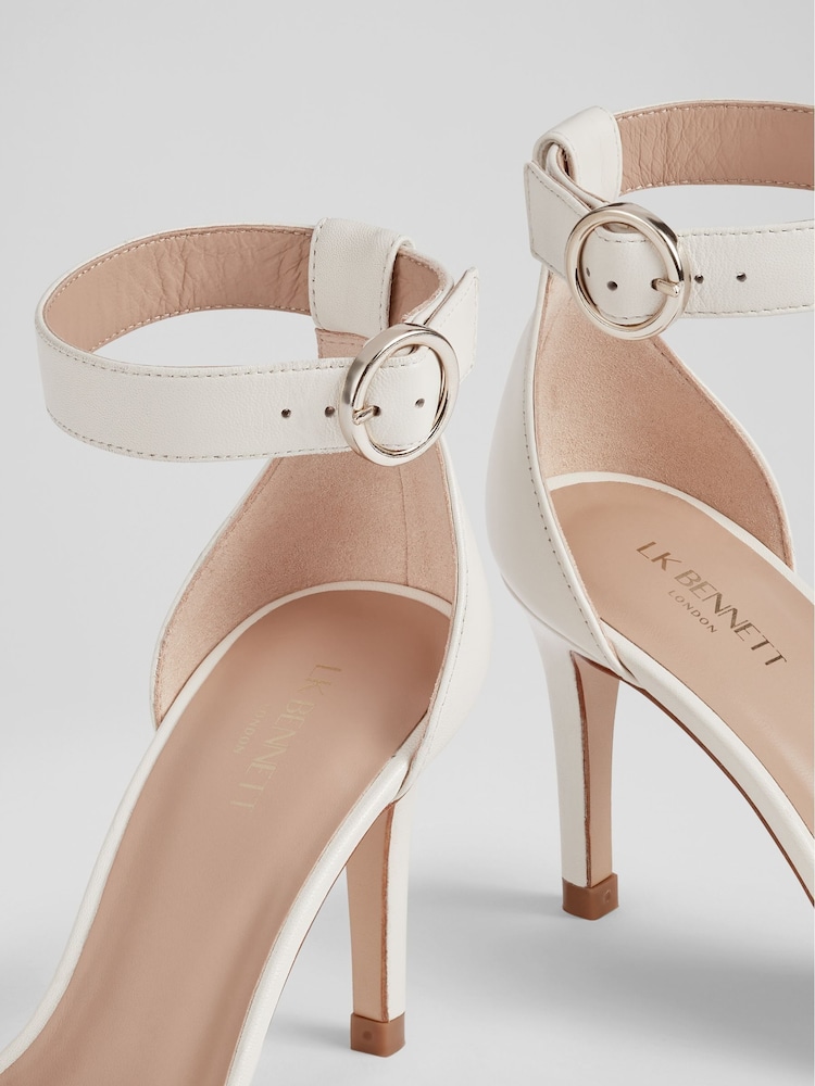 LK Bennett Natural Ivy Leather Single Strap Sandals - Image 4 of 4