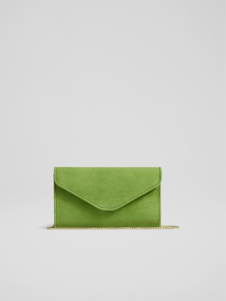 Grün - Lk Bennett Dominica Clutch aus Veloursleder - Bild 1 von 5