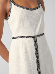 LK Bennett Tara Ivory Cream Recycled Cotton Tweed Dress - Image 3 of 4
