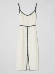 LK Bennett Tara Ivory Cream Recycled Cotton Tweed Dress - Image 4 of 4