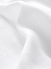 White Shirred Premium 100% Linen Summer Midi Dress - Image 5 of 5