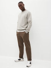 Light Grey Regular Fit Jersey Cotton Rich Crew Sweatshirt - Image 3 of 7