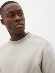 Light Grey Regular Fit Jersey Cotton Rich Crew Sweatshirt - Image 4 of 7