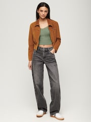 Superdry Black Mid Rise Wide Leg Jeans - Image 2 of 7