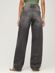 Superdry Black Mid Rise Wide Leg Jeans - Image 3 of 7