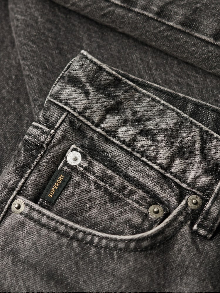 Superdry Black Mid Rise Wide Leg Jeans - Image 7 of 7