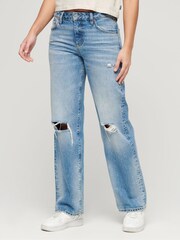 Superdry Light Blue Mid Rise Wide Leg Jeans - Image 1 of 5