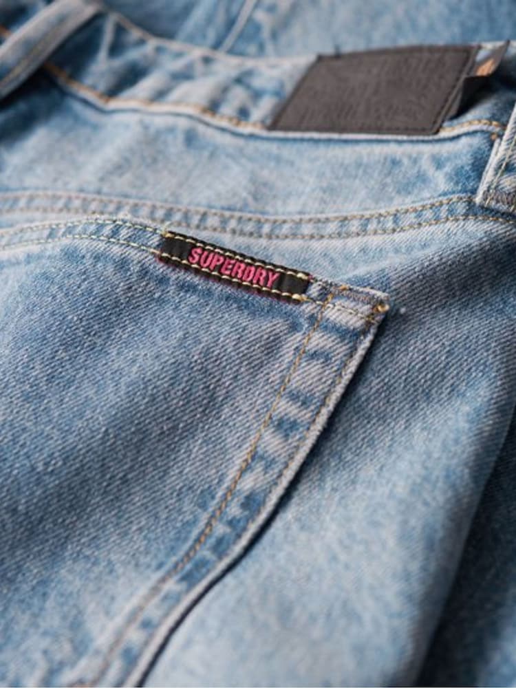 Superdry Light Blue Mid Rise Wide Leg Jeans - Image 5 of 5