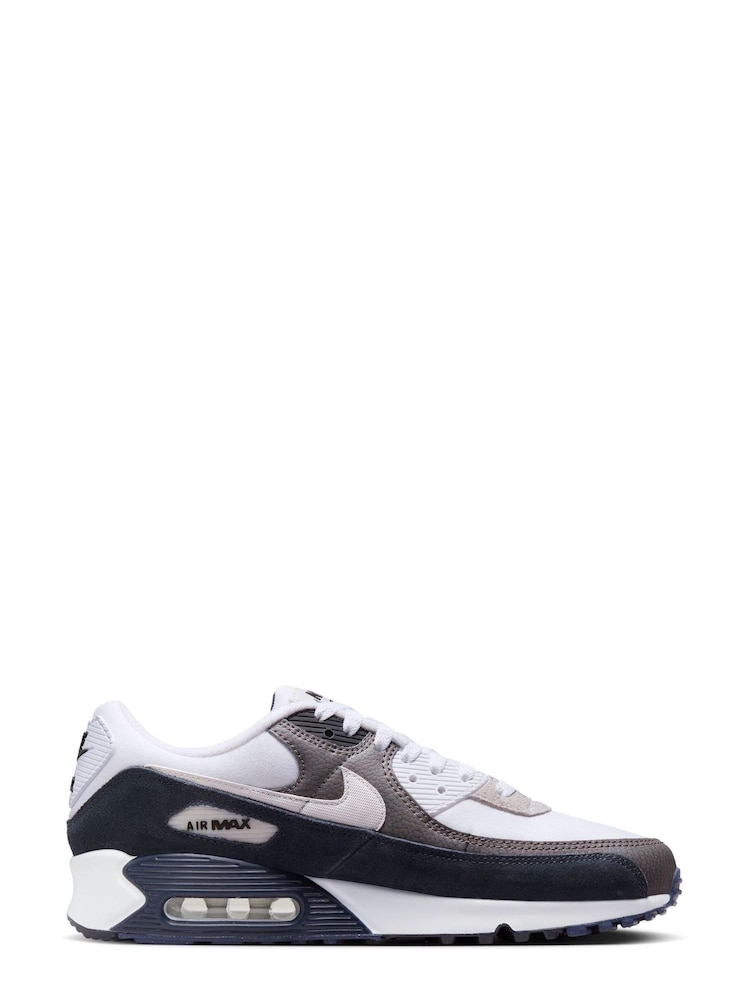Nike Grey/Black Air Max 90 Trainers - Image 3 of 10