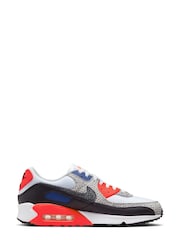 Nike White/Coral Air Max 90 Trainers - Image 1 of 8