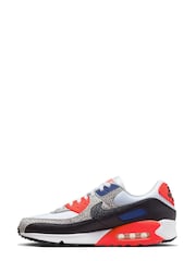 Nike White/Coral Air Max 90 Trainers - Image 2 of 8
