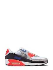 Nike White/Coral Air Max 90 Trainers - Image 3 of 8