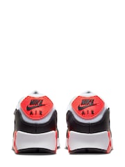 Nike White/Coral Air Max 90 Trainers - Image 6 of 8