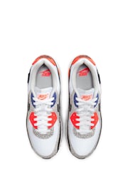 Nike White/Coral Air Max 90 Trainers - Image 7 of 8