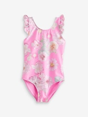 Rosa floral - Bañador con mangas de volantes (3 meses-12 años) - Imagen 6 de 8