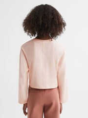 Reiss Pink Alanna 4-9 yrs Cotton Motif Crew Neck Top - Image 5 of 6