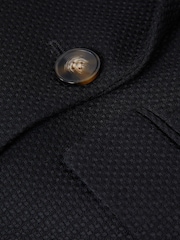 Reiss Black Lana Petite Tailored Textured Wool Blend Double Breasted Blazer - Image 5 of 6