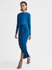 Reiss Teal Isadora Embellished Chain Bodycon Mini Dress - Image 1 of 6