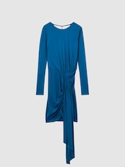 Reiss Teal Isadora Embellished Chain Bodycon Mini Dress - Image 2 of 6
