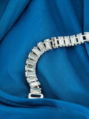 Reiss Teal Isadora Embellished Chain Bodycon Mini Dress - Image 6 of 6