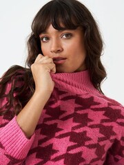 Crew Clothing Berry Red Dogtooth Jumper - Image 5 of 5