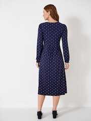 Crew Clothing Company Blue Metallic Jersey Dress - Image 2 of 4