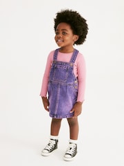 Purple Denim Pinafore Dress (3mths-7yrs) - Image 1 of 8