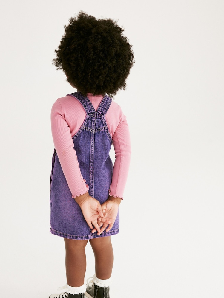 Purple Denim Pinafore Dress (3mths-7yrs) - Image 2 of 8