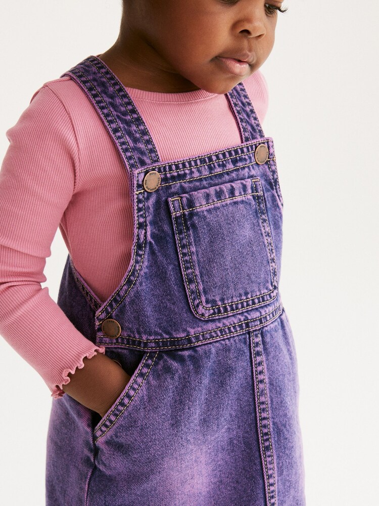 Purple Denim Pinafore Dress (3mths-7yrs) - Image 4 of 8