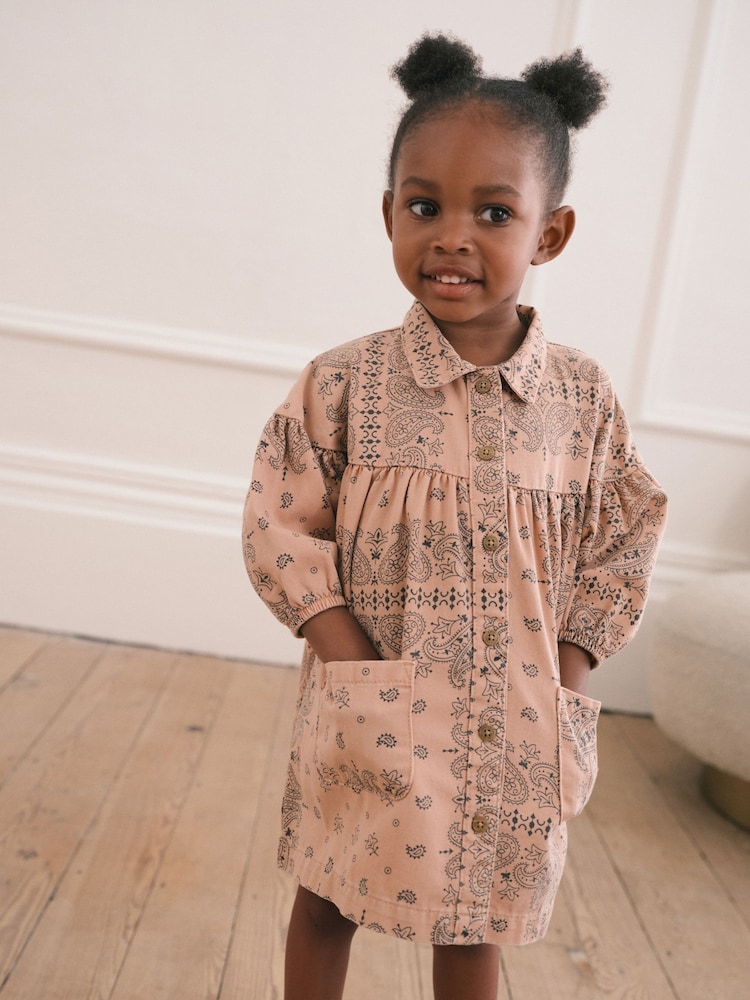 Pink Paisley Cotton Shirt Dress (3mths-8yrs) - Image 2 of 6