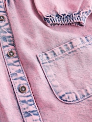 Pink/Blue Denim Cotton Shirt Dress (3mths-8yrs) - Image 6 of 6