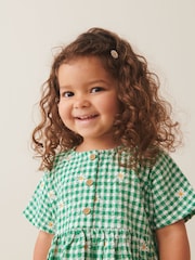 Green Embroidered Daisy Relaxed 100% Cotton Dress (3mths-8yrs) - Image 4 of 9