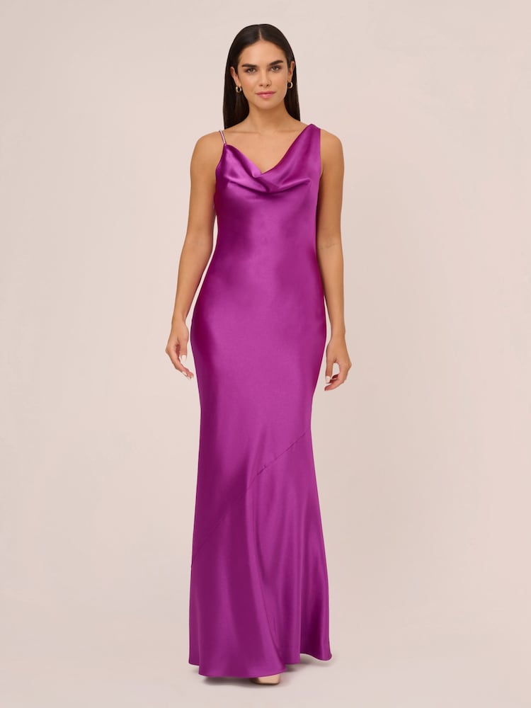 Aidan by Adrianna Papell Satin A-Line Gown - Image 1 of 7