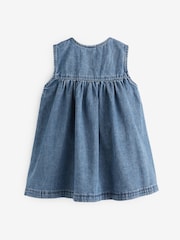 Blue Denim 100% Cotton Heart Detail Dress (3mths-8yrs) - Image 5 of 6