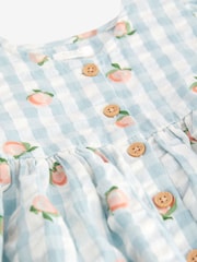 Blue Gingham Button Up 100% Cotton Dress (3mths-8yrs) - Image 7 of 7
