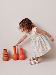 Rainbow Stripe Button Through Summer Dress (3mths-8yrs) - Image 2 of 7
