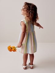 Rainbow Stripe Button Through Summer Dress (3mths-8yrs) - Image 3 of 7