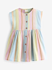 Rainbow Stripe Button Through Summer Dress (3mths-8yrs) - Image 5 of 7