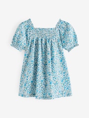 Blue Ditsy Puff Sleeve Dress (3mths-8yrs) - Image 5 of 7