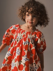 Red Apple Puff Sleeve Dress (3mths-8yrs) - Image 4 of 9