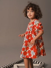 Red Apple Puff Sleeve Dress (3mths-8yrs) - Image 6 of 9