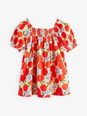 Red Apple Puff Sleeve Dress (3mths-8yrs) - Image 7 of 9
