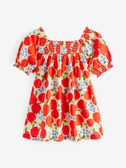 Red Apple Puff Sleeve Dress (3mths-8yrs) - Image 8 of 9