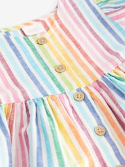 Rainbow Stripe Button Up 100% Cotton Dress (3mths-8yrs) - Image 7 of 7