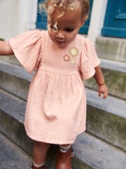 Pink Crochet Flower Dress (3mths-8yrs) - Image 2 of 6