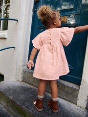 Pink Crochet Flower Dress (3mths-8yrs) - Image 3 of 6