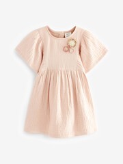 Pink Crochet Flower Dress (3mths-8yrs) - Image 5 of 6