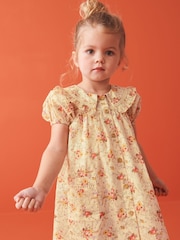 Cream Floral Printed Collar Dress (3mths-10yrs) - Image 1 of 8